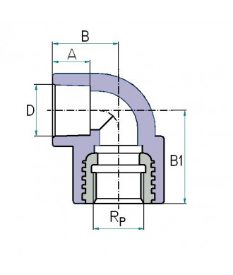 На фото Hi-Therm PP-R elbow 90° with female metal thread
